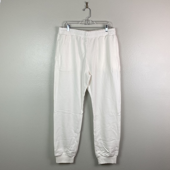 NWT Naked Wardrobe | White Cotton Blend Jogger Sweatpants Women's L - Picture 1 of 9